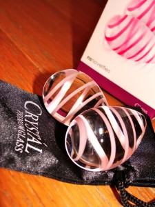 Crystal Glass Kegel Eggs closeup
